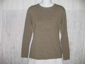 FLAX by Jeanne Engelhart Striped Knit Tunic Top Shirt Small S