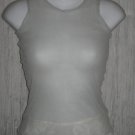 New NEESH by D.A.R. Shear Blue Green Ruffled Layering Shirt Top Small S