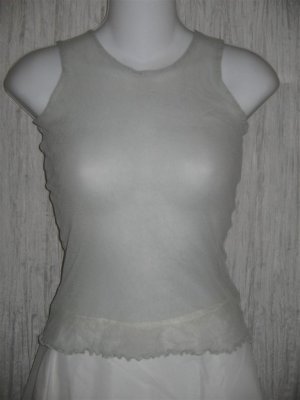 New NEESH by D.A.R. Shear Blue Green Ruffled Layering Shirt Top Small S