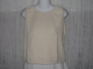 A Knitch Above Textured Cream Cotton Knit Pullover Tank Top Shirt Small S