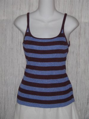 GAP Purple Sparkle Striped Knit Tank Top Shirt Medium M