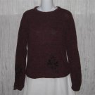 Kindred Spirit Rich Purple Floral Silk Knit Pullover Sweater Top X-Small XS