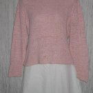 J. Jill Soft Pink Loose Knit Cropped Pullover Sweater Top Large Petite LP