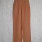 FLAX Orange Crossweave Linen Pants Jeanne Engelhart Small S