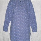 Jeanne Engelhart FLAX Blue Corduroy Tunic Top Shirt Petite P