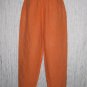 FLAX Long Orange Linen Pants Jeanne Engelhart Small S