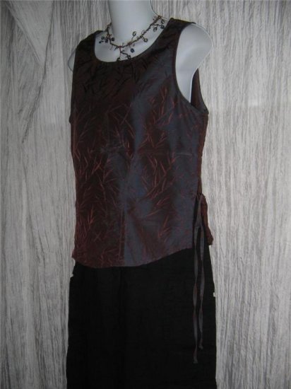 New CLOTHESPIN Purple Bamboo Silk Fitted Shell Blouse Shirt Top Small S