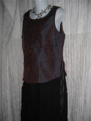 New CLOTHESPIN Purple Bamboo Silk Fitted Shell Blouse Shirt Top Small S