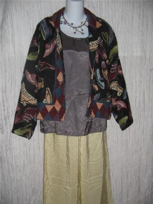 PAINTED PONY Shoe Tapestry Button Jacket Coat Small S