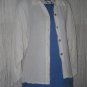 New JACKIE LOVES JOHN Textured White Blouse Tunic Top Shirt  Medium M