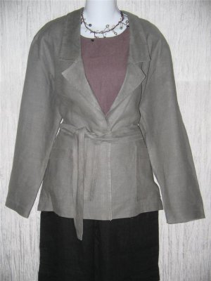 RIALTO California Shapely Gray Belted Jacket Top S M