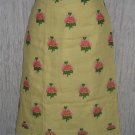 Solitaire Yellow & Pink Floral LINEN Shapely Knee Skirt Large L