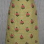 Solitaire Yellow & Pink Floral LINEN Shapely Knee Skirt Large L