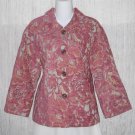New J. Jill Boxy Fuchsia Floral Chenille Tapestry Jacket Coat Medium M
