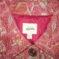 New J. Jill Boxy Fuchsia Floral Chenille Tapestry Jacket Coat Medium M
