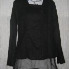 FLAX by Jeanne Engelhart Shapely Reversible Black Jacket Tunic Top Medium M