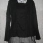 FLAX by Jeanne Engelhart Shapely Reversible Black Jacket Tunic Top Medium M