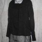 FLAX by Jeanne Engelhart Shapely Reversible Black Jacket Tunic Top Medium M