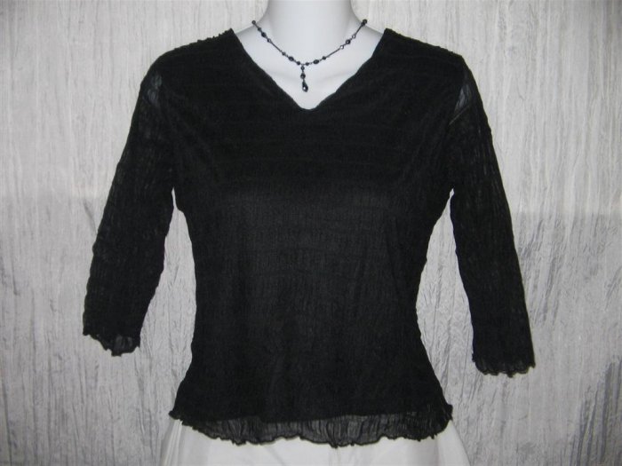 NINETY Textured Black Knit Pullover shirt top X-Small XS