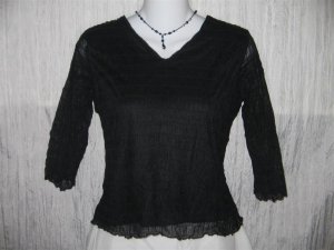 NINETY Textured Black Knit Pullover shirt top X-Small XS