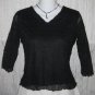 NINETY Textured Black Knit Pullover shirt top X-Small XS