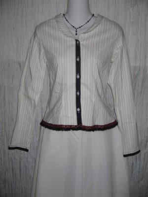 NEESH by D.A.R. Shapely Pin Striped Button Shirt Top Small S