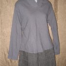 FLAX by Jeanne Engelhart Dusk Gray Falling Leaves SHAPESHIFTER Shirt Tunic Top Small S