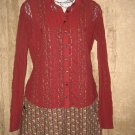 J. Jill Rust Red Stretch Lace Button Shirt Tunic Top X-Small XS
