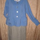 FLAX Textured Blue Boxy Button Jacket Shirt Top Jeanne Engelhart Small S
