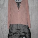 J. Jill Softest Delicate Draping Pink Hooded Zipped Cardigan Sweater M