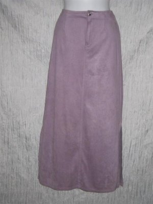J. Jill Long Shapely Purple Sueded Velvet Skirt Size 8