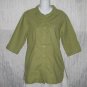 Crossroads Green Cotton Shapely Button Shirt Tunic Top Size 6 Small S