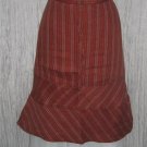 Solitaire Shapely Flared Hem Linen Knee Skirt Small S