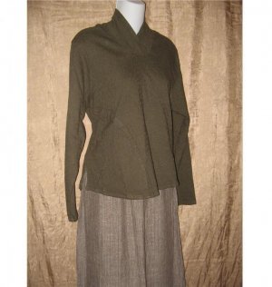 FLAX by Jeanne Engelhart Marsh Falling Leaves SHAPESHIFTER Shirt Tunic Top Small S