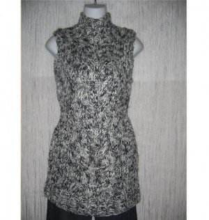 SEBO Paris Long Gray Wool Skinny Sweater Tunic Dress Small S