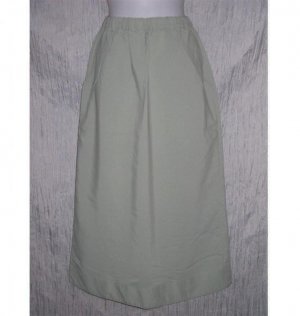 Jeanne Engelhart FLAX Long Green Textured Skirt Small S