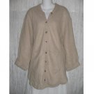 FLAX by Jeanne Engelhart Textured LINEN Jacket Shirt Top Small S