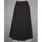Angelheart Designs Engelhart FLAX Long Pleated Plaid Wool Skirt Small S