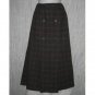 Angelheart Designs Engelhart FLAX Long Pleated Plaid Wool Skirt Small S