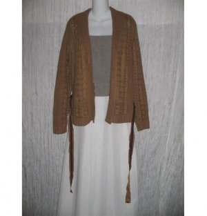 Talbots Shapely Brown Belted Cardigan Sweater Jacket Small Petite SP