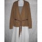 Talbots Shapely Brown Belted Cardigan Sweater Jacket Small Petite SP
