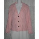 Liz Claiborne Warm Pink Lined Knit Cardigan Sweater Jacket Large L