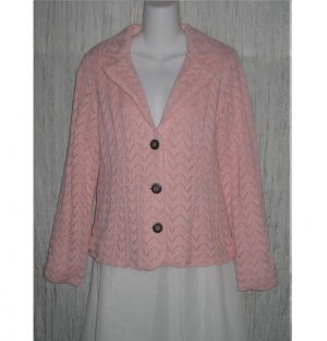 Liz Claiborne Warm Pink Lined Knit Cardigan Sweater Jacket Large L