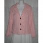 Liz Claiborne Warm Pink Lined Knit Cardigan Sweater Jacket Large L