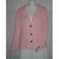 Liz Claiborne Warm Pink Lined Knit Cardigan Sweater Jacket Large L