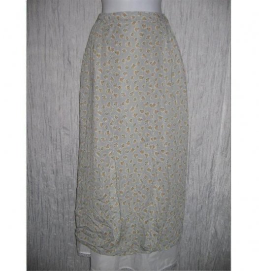 FLAX PATTERNED RAYON BUBBLE SKIRT JEANNE ENGELHART SMALL S