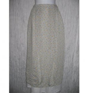 FLAX PATTERNED RAYON BUBBLE SKIRT JEANNE ENGELHART SMALL S