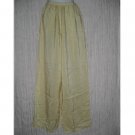 New JACKIE LOVES JOHN Butter Cream Silk Wide Leg Pants Large L