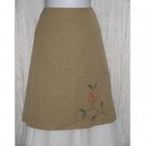 HULIE Short Shapely Khaki Floral Knee Skirt Medium M