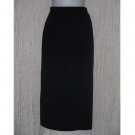 KAREN LESSLY Long Black Acrylic Knit Skirt Petite Medium PM